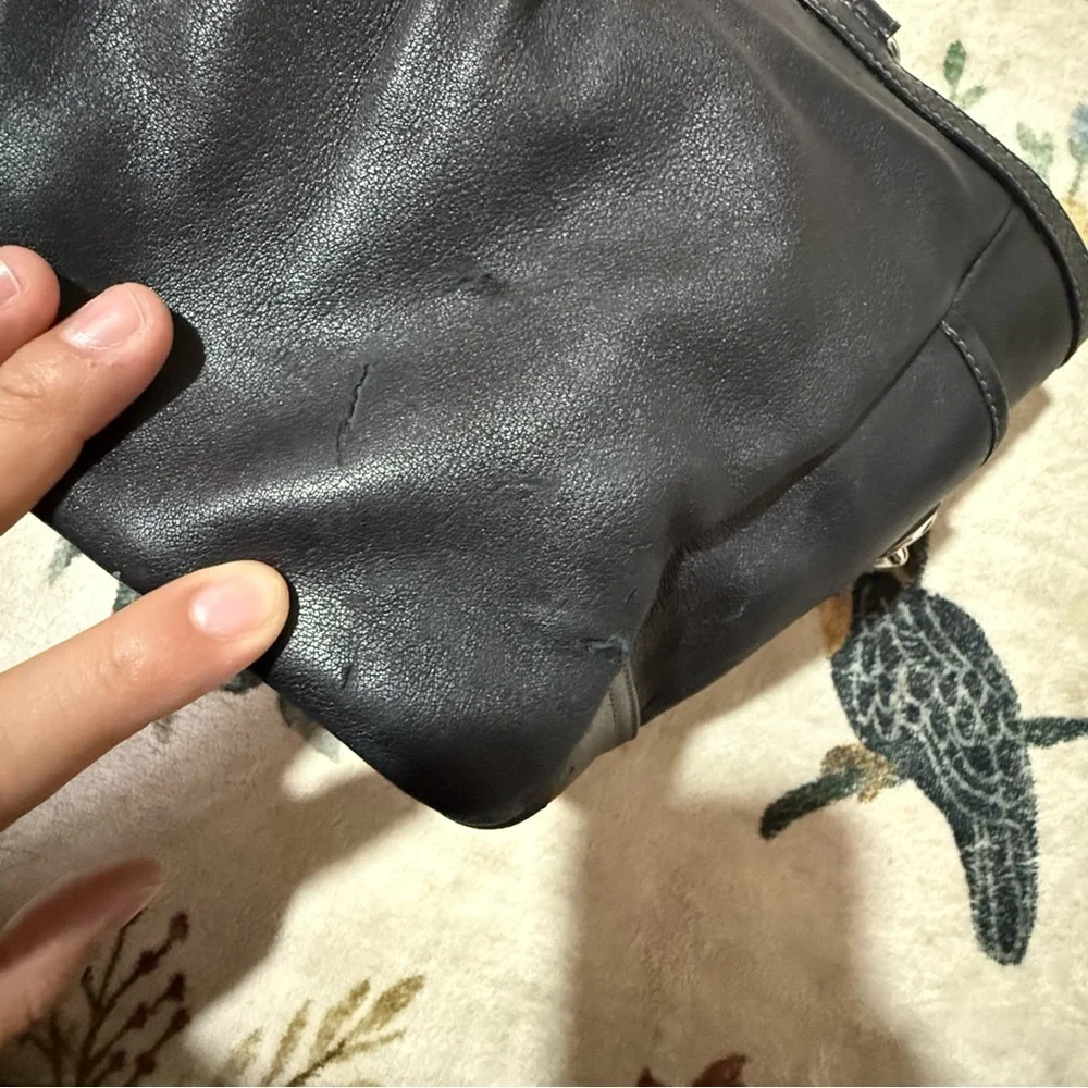 Coach east west tote shoulder Black Leather Handbag
